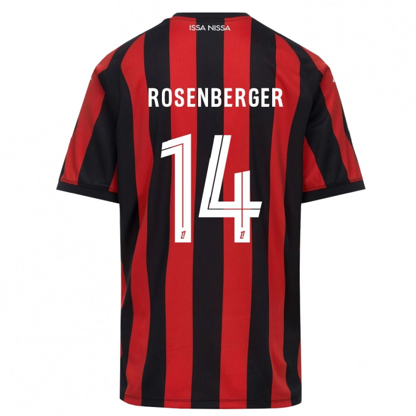 Danxen Børn Léa Rosenberger #14 Rød Sort Hvid Hjemmebane Spillertrøjer 2026/27 Trøje T-Shirt