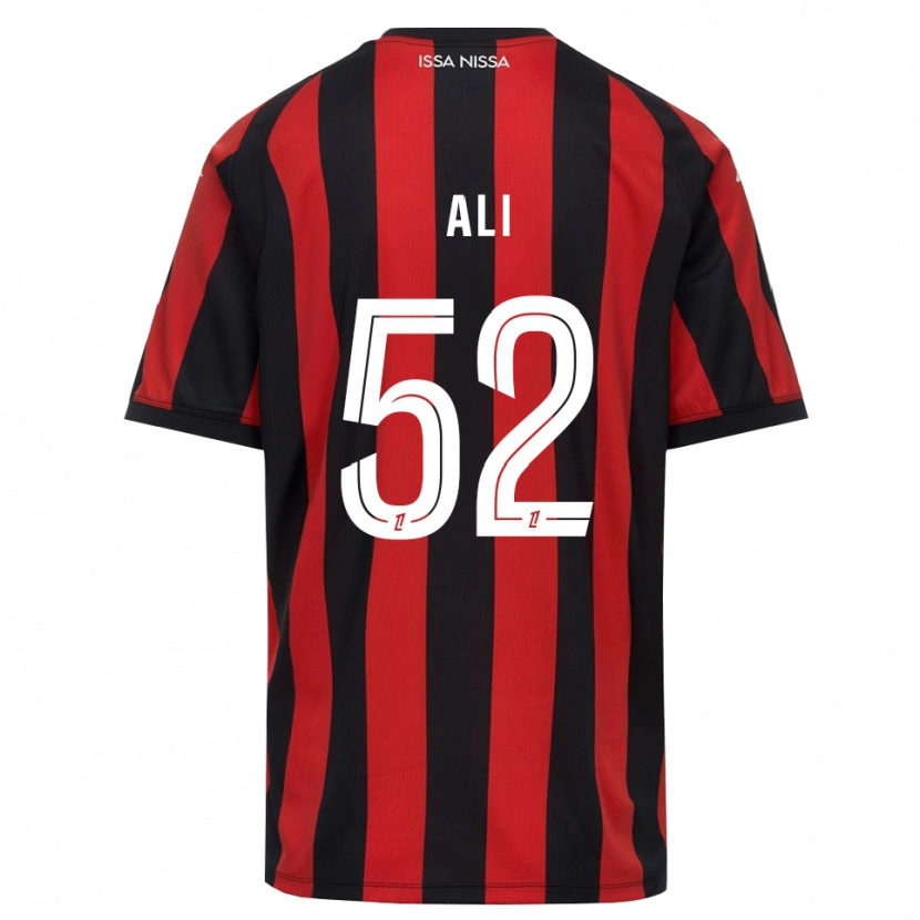 Danxen Børn Kéfren Ali #52 Rød Sort Hvid Hjemmebane Spillertrøjer 2026/27 Trøje T-Shirt