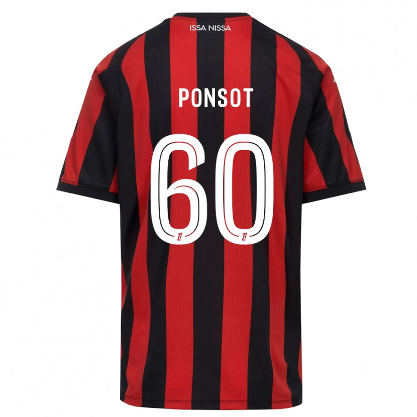 Danxen Børn Martin Ponsot #60 Rød Sort Hvid Hjemmebane Spillertrøjer 2026/27 Trøje T-Shirt