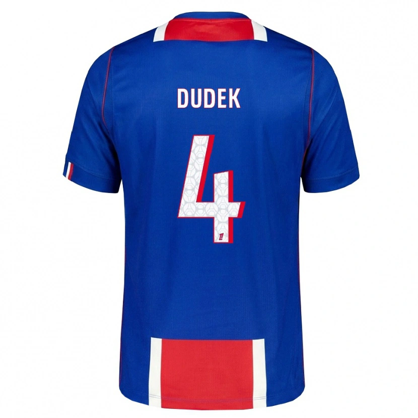 Danxen Børn Paulina Dudek #4 Rød Hvid Blå Hjemmebane Spillertrøjer 2026/27 Trøje T-Shirt