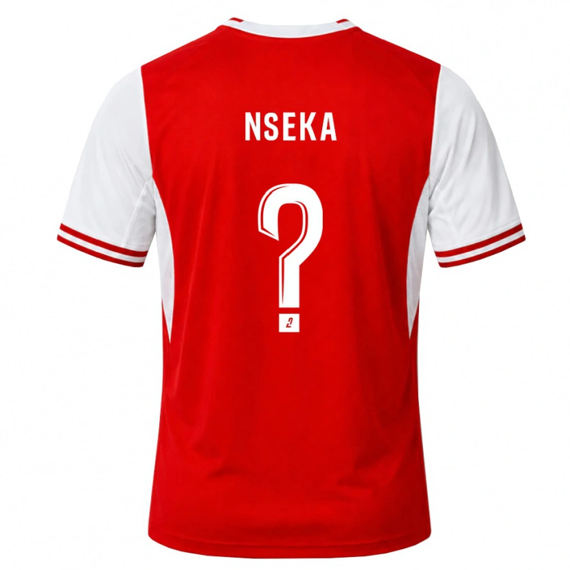 Danxen Børn Nelson Nseka #0 Rød Hvid Hjemmebane Spillertrøjer 2026/27 Trøje T-Shirt