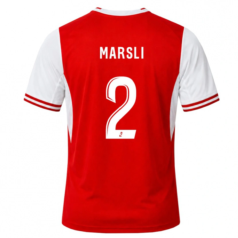 Danxen Børn Adam Marsli #2 Rød Hvid Hjemmebane Spillertrøjer 2026/27 Trøje T-Shirt