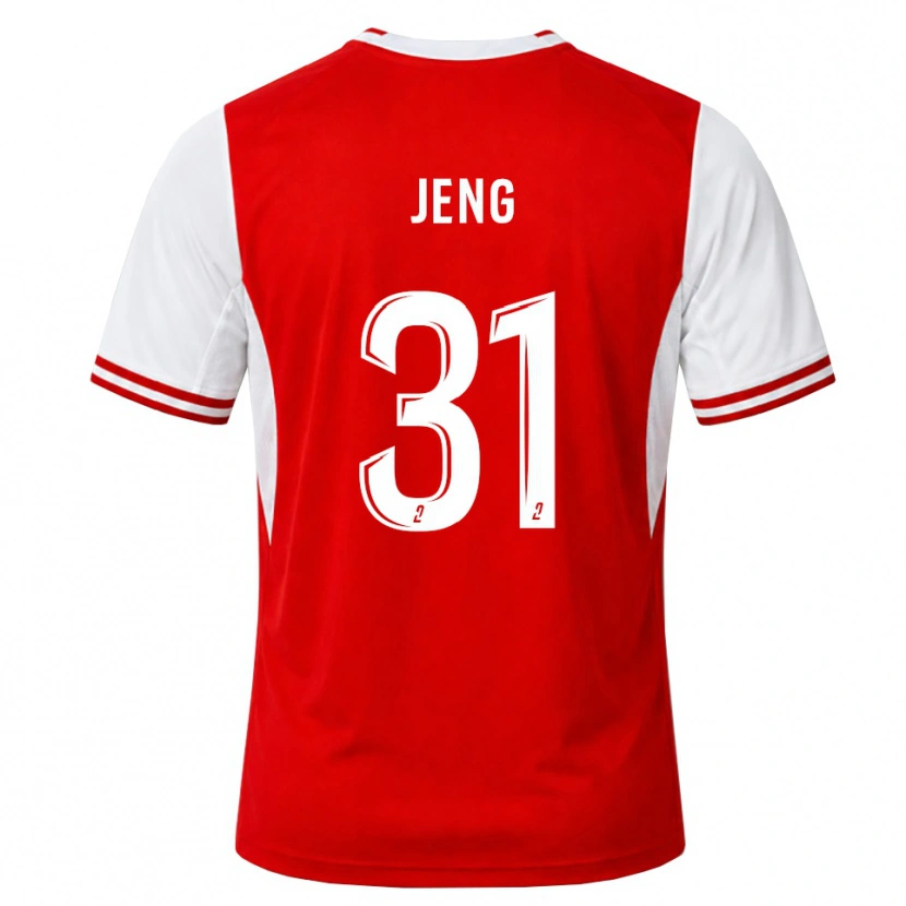 Danxen Børn Malcolm Jeng #31 Rød Hvid Hjemmebane Spillertrøjer 2026/27 Trøje T-Shirt