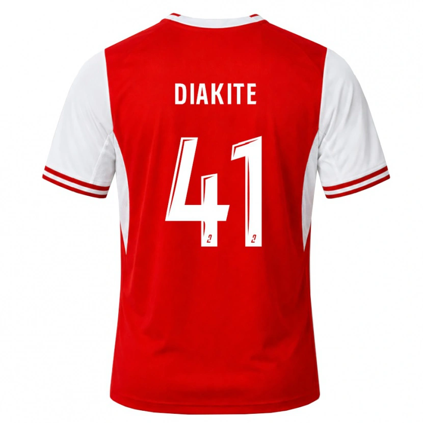 Danxen Børn Ibrahim Diakité #41 Rød Hvid Hjemmebane Spillertrøjer 2026/27 Trøje T-Shirt