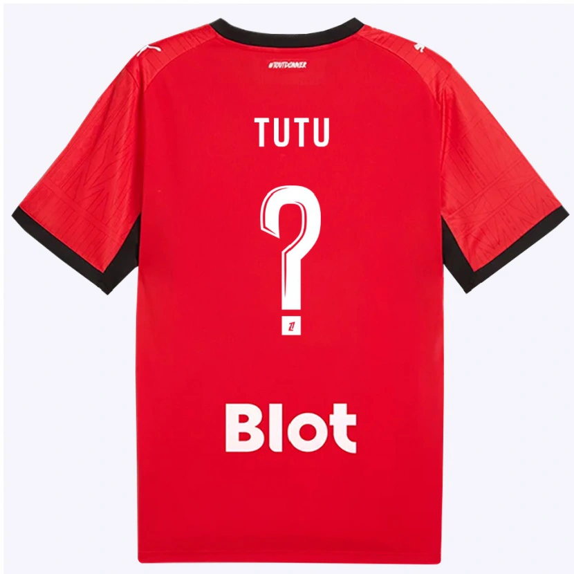Danxen Børn Gabriel Tutu #0 Rød Sort Hvid Hjemmebane Spillertrøjer 2026/27 Trøje T-Shirt