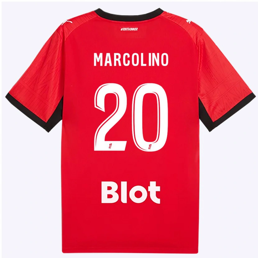 Danxen Børn Henrick Do Marcolino #20 Rød Sort Hvid Hjemmebane Spillertrøjer 2026/27 Trøje T-Shirt