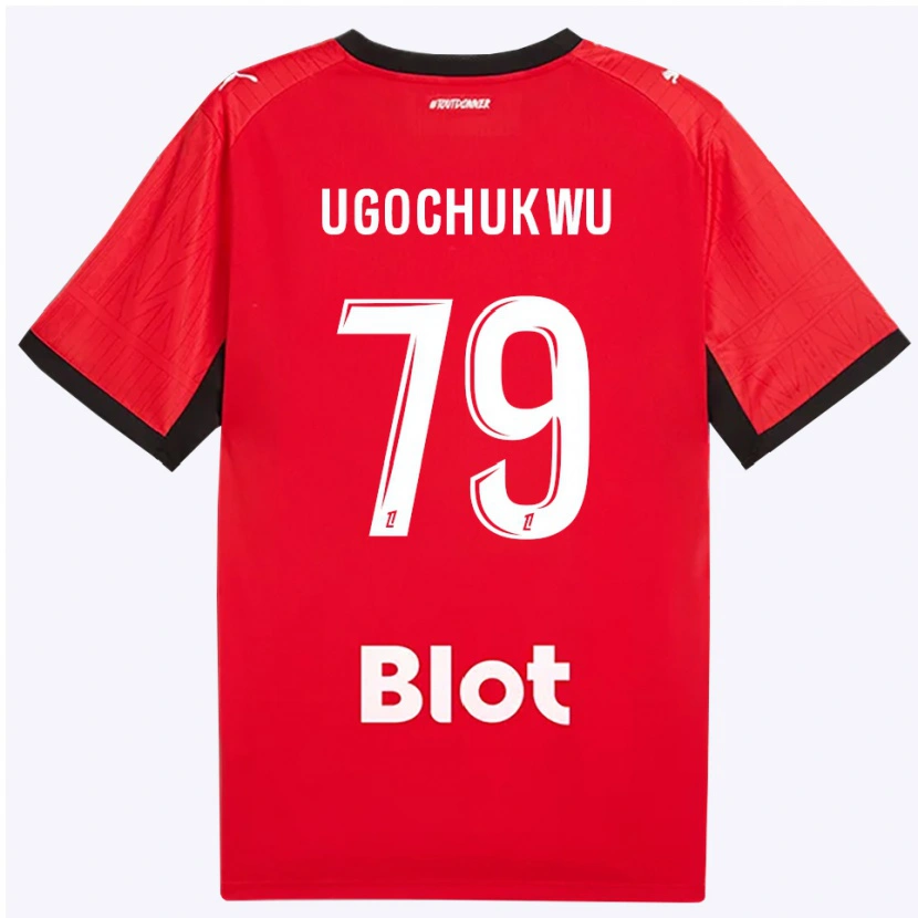 Danxen Børn Chibuike Ugochukwu #79 Rød Sort Hvid Hjemmebane Spillertrøjer 2026/27 Trøje T-Shirt