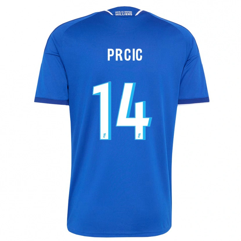 Danxen Børn Sanjin Prcic #14 Kongeblå Hvid Hjemmebane Spillertrøjer 2026/27 Trøje T-Shirt