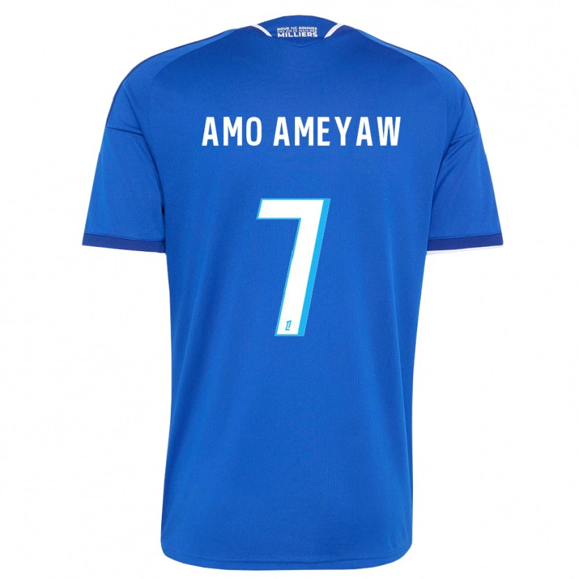 Danxen Børn Samuel Amo-Ameyaw #7 Kongeblå Hvid Hjemmebane Spillertrøjer 2026/27 Trøje T-Shirt