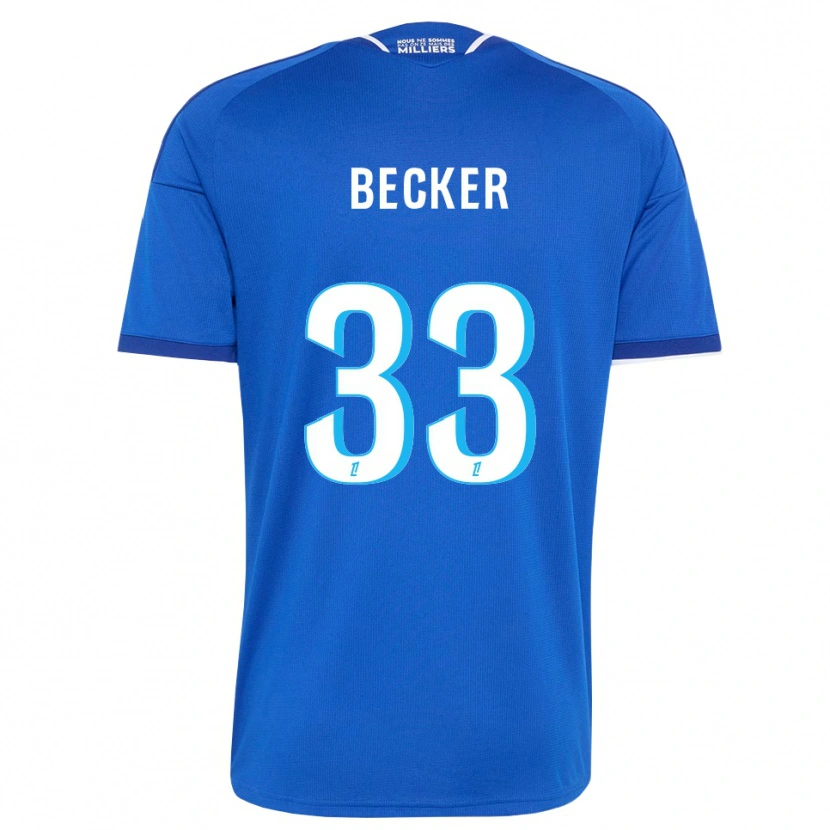 Danxen Børn Yoann Becker #33 Kongeblå Hvid Hjemmebane Spillertrøjer 2026/27 Trøje T-Shirt