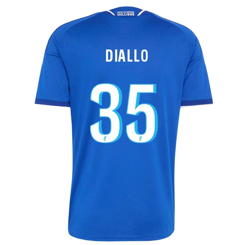 Danxen Børn Tidiane Diallo #35 Kongeblå Hvid Hjemmebane Spillertrøjer 2026/27 Trøje T-Shirt