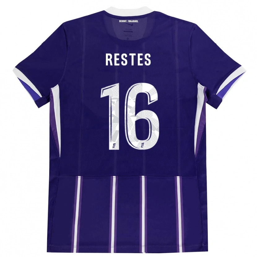 Danxen Børn Guillaume Restes #16 Lilla Hvid Hjemmebane Spillertrøjer 2026/27 Trøje T-Shirt