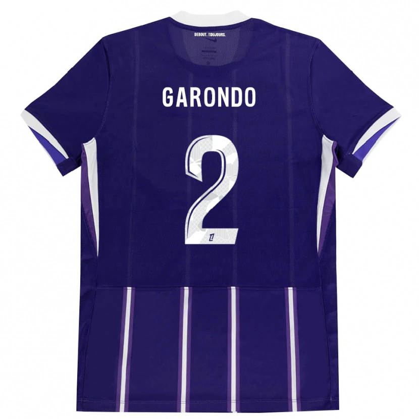 Danxen Børn Thibaud Garondo #2 Lilla Hvid Hjemmebane Spillertrøjer 2026/27 Trøje T-Shirt