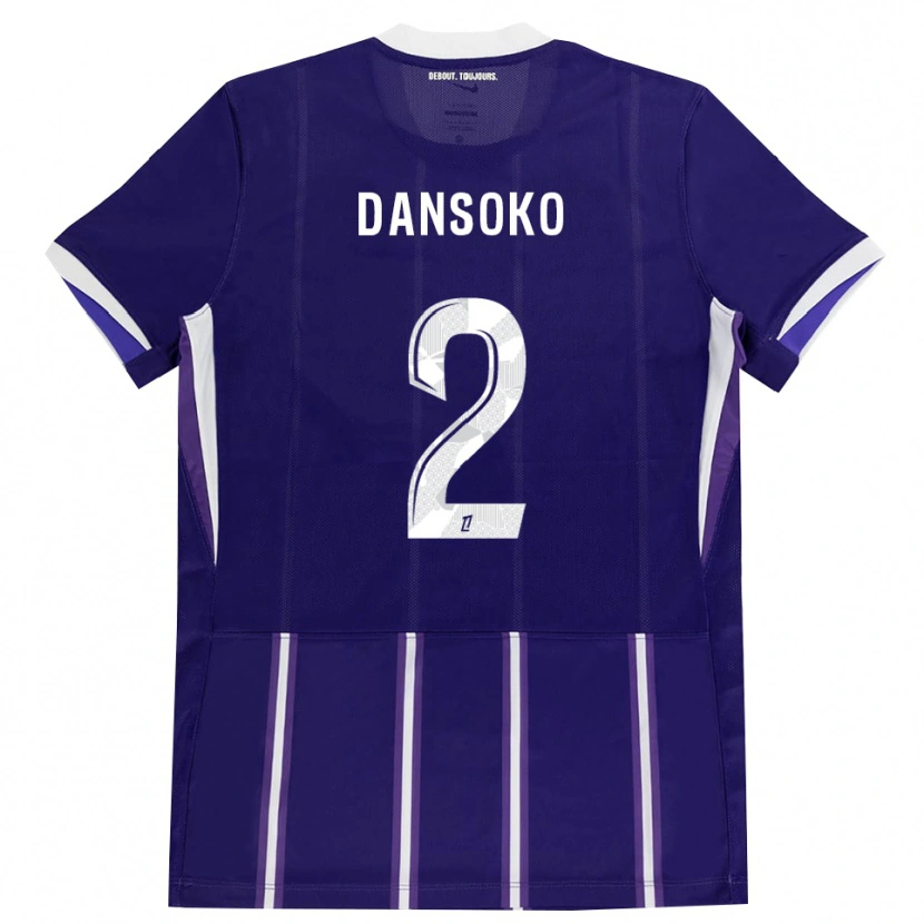 Danxen Børn Mohamed Dansoko #2 Lilla Hvid Hjemmebane Spillertrøjer 2026/27 Trøje T-Shirt