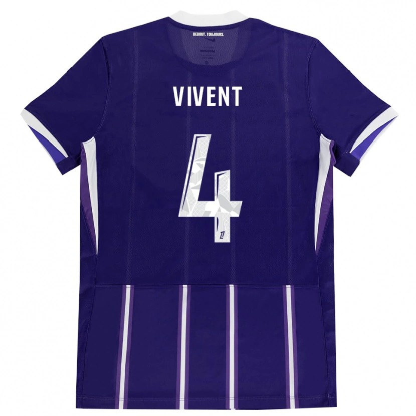 Danxen Børn Sacha Vivent #4 Lilla Hvid Hjemmebane Spillertrøjer 2026/27 Trøje T-Shirt
