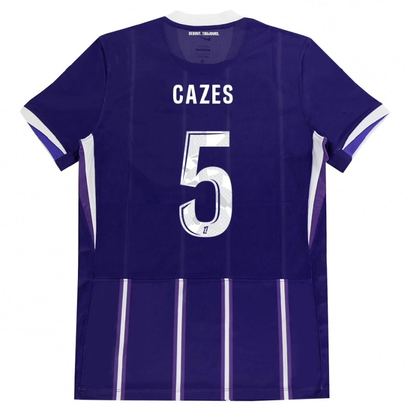 Danxen Børn Manon Cazes #5 Lilla Hvid Hjemmebane Spillertrøjer 2026/27 Trøje T-Shirt