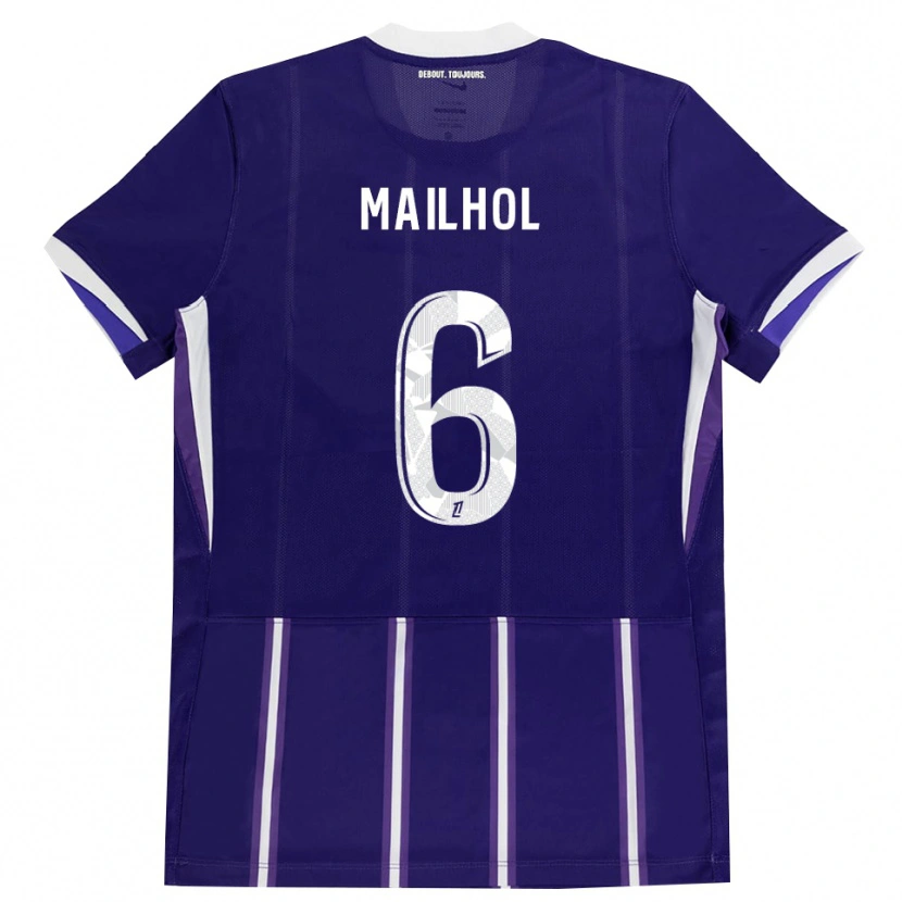 Danxen Børn Luca Mailhol #6 Lilla Hvid Hjemmebane Spillertrøjer 2026/27 Trøje T-Shirt