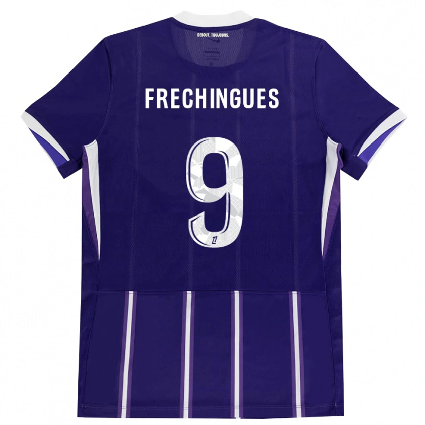 Danxen Børn Léo Frechingues #9 Lilla Hvid Hjemmebane Spillertrøjer 2026/27 Trøje T-Shirt