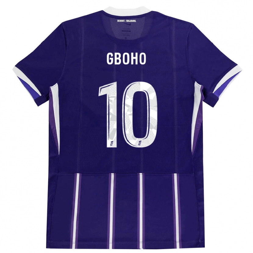 Danxen Børn Yann Gboho #10 Lilla Hvid Hjemmebane Spillertrøjer 2026/27 Trøje T-Shirt