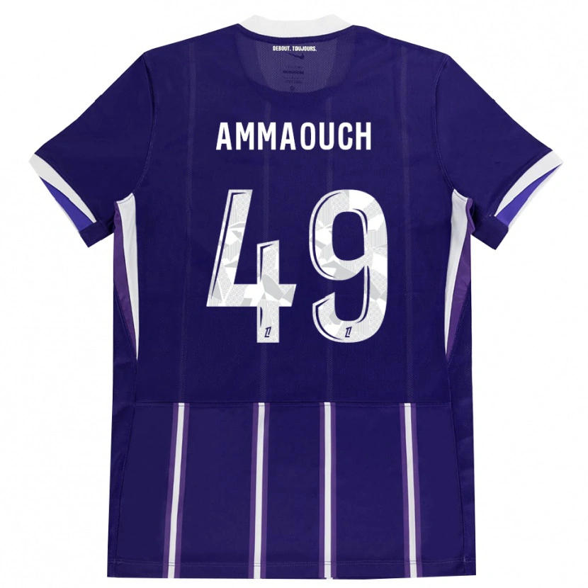 Danxen Børn Aymen Amaaouch #49 Lilla Hvid Hjemmebane Spillertrøjer 2026/27 Trøje T-Shirt