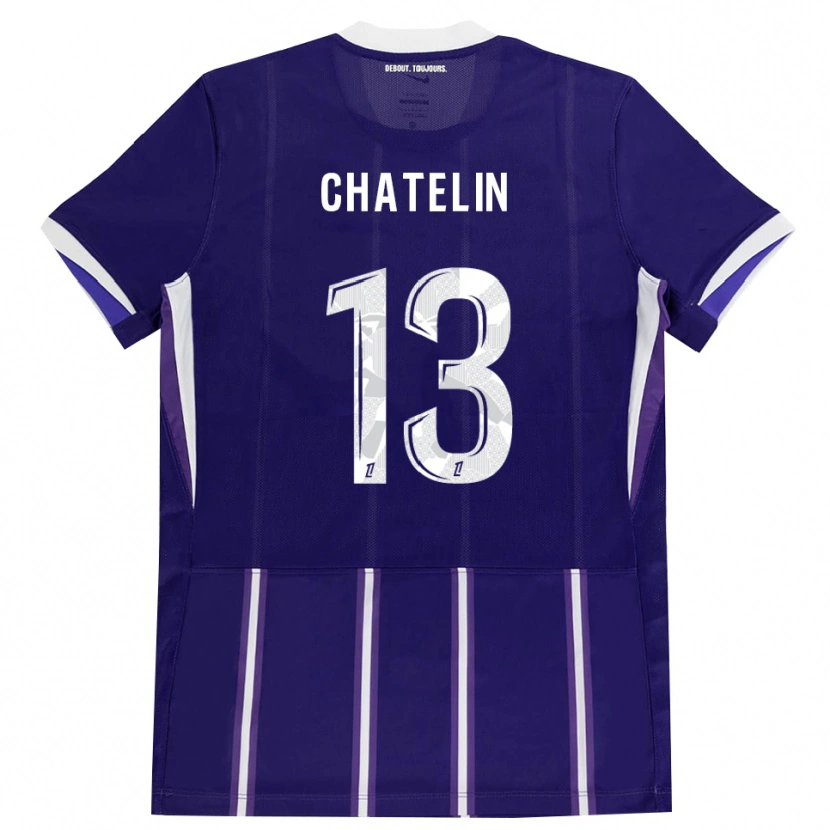 Danxen Børn Delphin Chatelin #13 Lilla Hvid Hjemmebane Spillertrøjer 2026/27 Trøje T-Shirt