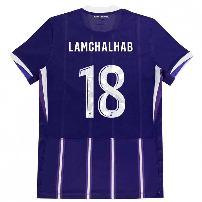 Danxen Børn Merwan Lamchalhab #18 Lilla Hvid Hjemmebane Spillertrøjer 2026/27 Trøje T-Shirt