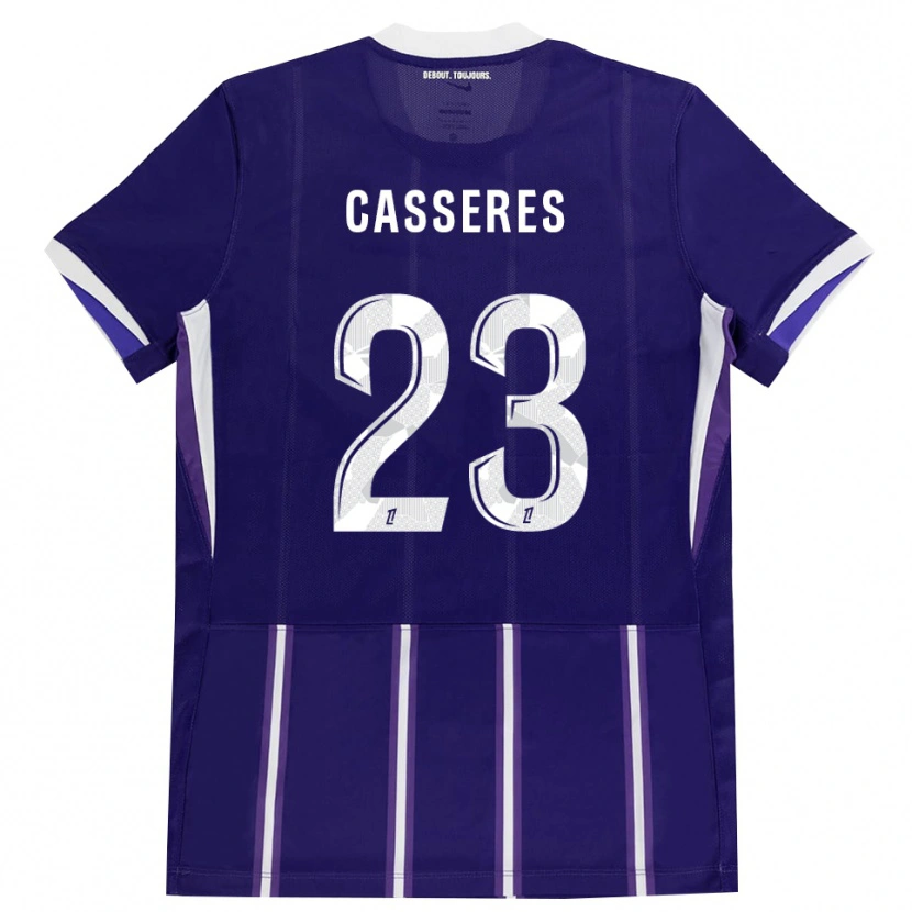Danxen Børn Cristian Cásseres Jr. #23 Lilla Hvid Hjemmebane Spillertrøjer 2026/27 Trøje T-Shirt