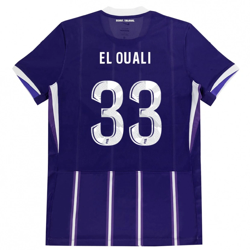 Danxen Børn Adam El Ouali #33 Lilla Hvid Hjemmebane Spillertrøjer 2026/27 Trøje T-Shirt