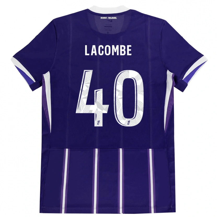 Danxen Børn Justin Lacombe #40 Lilla Hvid Hjemmebane Spillertrøjer 2026/27 Trøje T-Shirt
