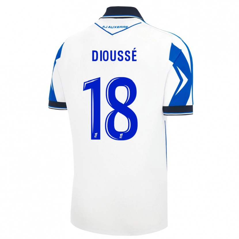 Danxen Børn Assane Dioussé #18 Sort Hvid Blå Hjemmebane Spillertrøjer 2026/27 Trøje T-Shirt