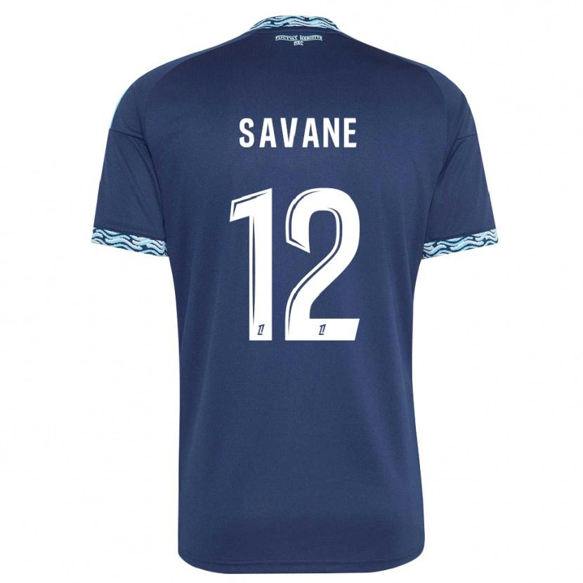 Danxen Børn Mohamed Savane #12 Stålblå Hvid Hjemmebane Spillertrøjer 2026/27 Trøje T-Shirt