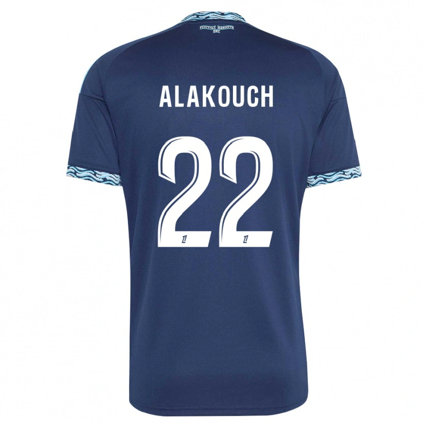 Danxen Børn Sofiane Alakouch #22 Stålblå Hvid Hjemmebane Spillertrøjer 2026/27 Trøje T-Shirt