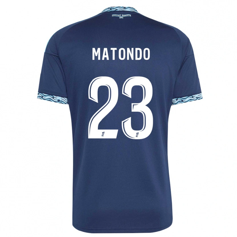 Danxen Børn Rudy Matondo #23 Stålblå Hvid Hjemmebane Spillertrøjer 2026/27 Trøje T-Shirt