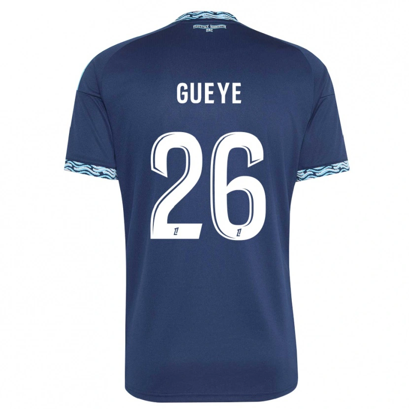 Danxen Børn Lamine Gueye #26 Stålblå Hvid Hjemmebane Spillertrøjer 2026/27 Trøje T-Shirt