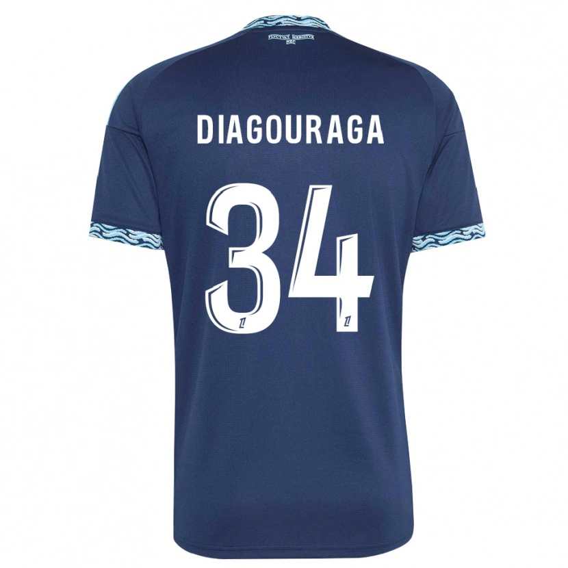 Danxen Børn Djibril Diagouraga #34 Stålblå Hvid Hjemmebane Spillertrøjer 2026/27 Trøje T-Shirt