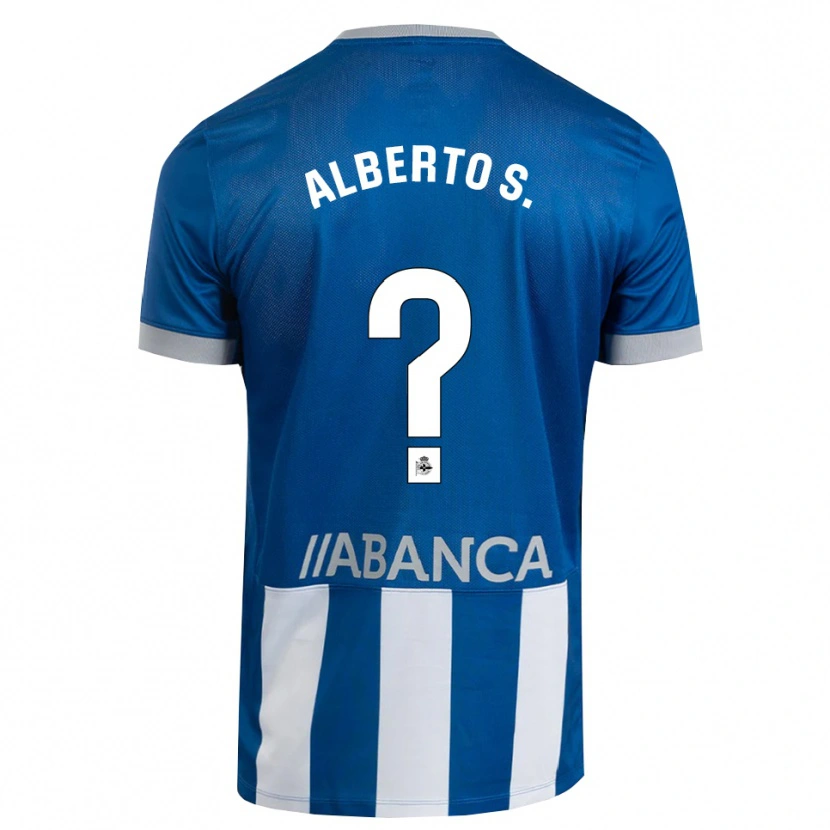 Danxen Børn Alberto Sánchez #0 Blå Grå Hvid Hjemmebane Spillertrøjer 2026/27 Trøje T-Shirt