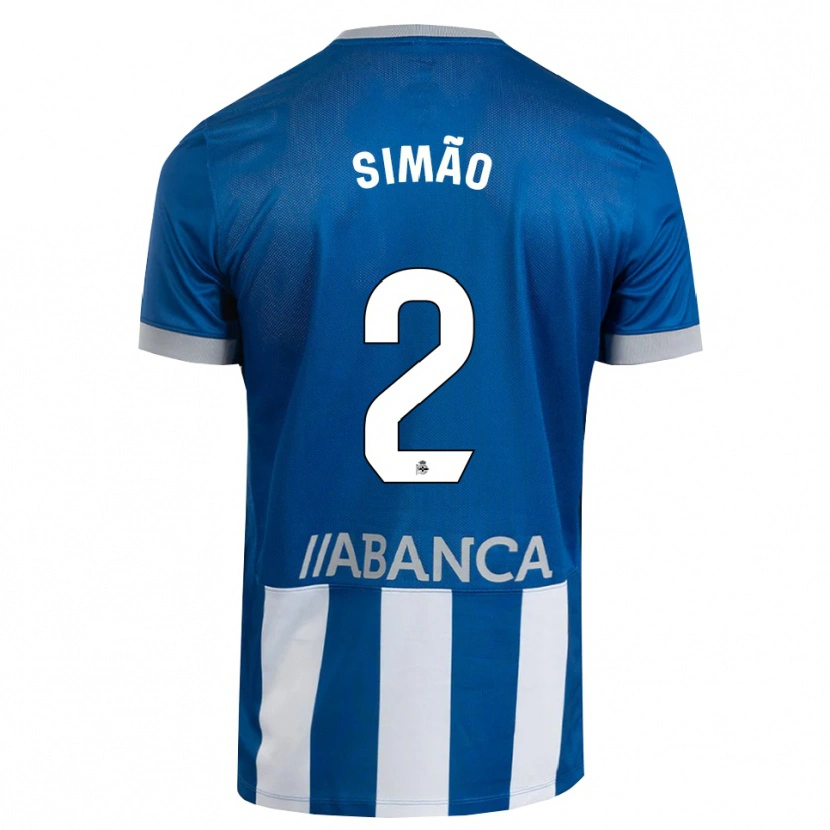 Danxen Børn Iano Simão #2 Blå Grå Hvid Hjemmebane Spillertrøjer 2026/27 Trøje T-Shirt