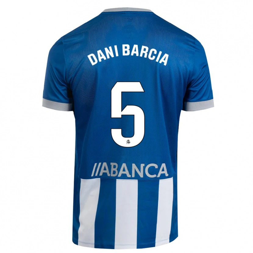 Danxen Børn Dani Barcia #5 Blå Grå Hvid Hjemmebane Spillertrøjer 2026/27 Trøje T-Shirt