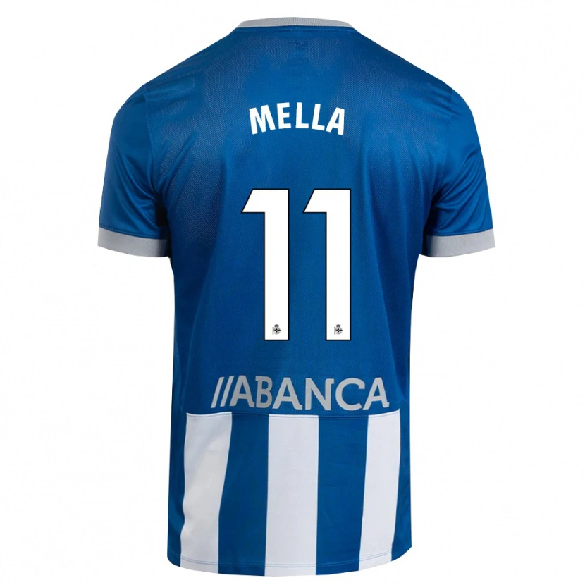 Danxen Børn David Mella #11 Blå Grå Hvid Hjemmebane Spillertrøjer 2026/27 Trøje T-Shirt