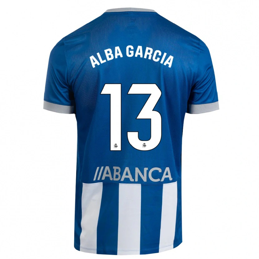 Danxen Børn Lucía Alba García #13 Blå Grå Hvid Hjemmebane Spillertrøjer 2026/27 Trøje T-Shirt