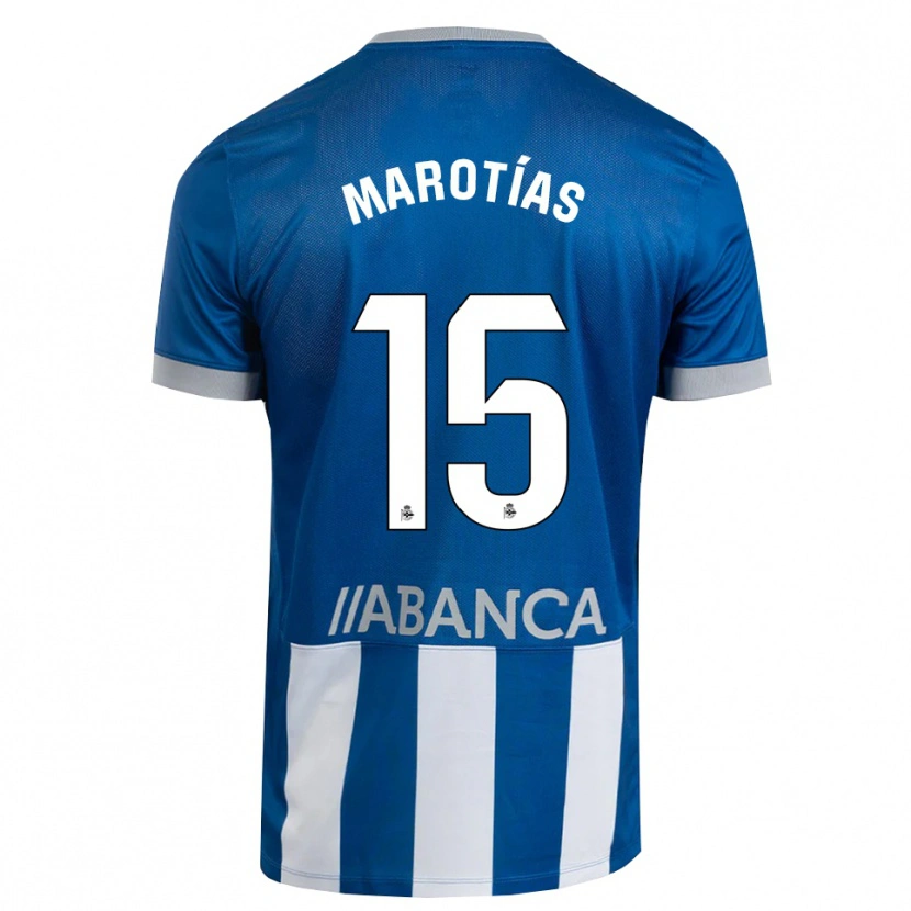 Danxen Børn Oscar Marotías #15 Blå Grå Hvid Hjemmebane Spillertrøjer 2026/27 Trøje T-Shirt