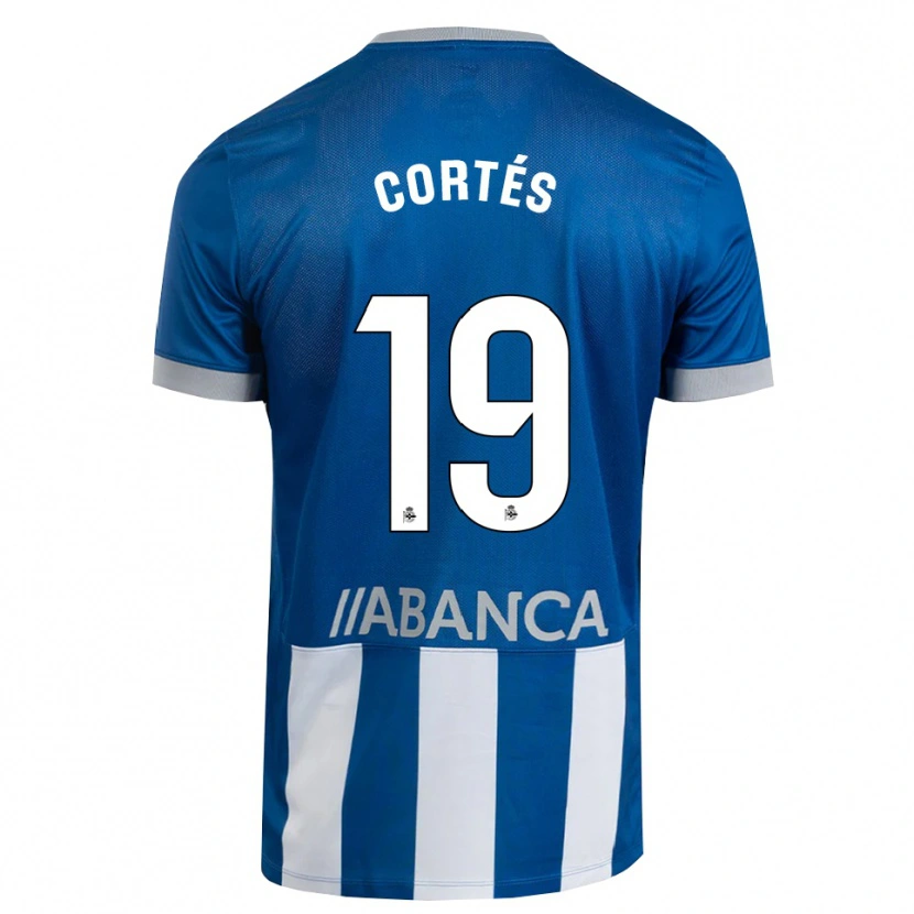 Danxen Børn Pablo Cortés #19 Blå Grå Hvid Hjemmebane Spillertrøjer 2026/27 Trøje T-Shirt