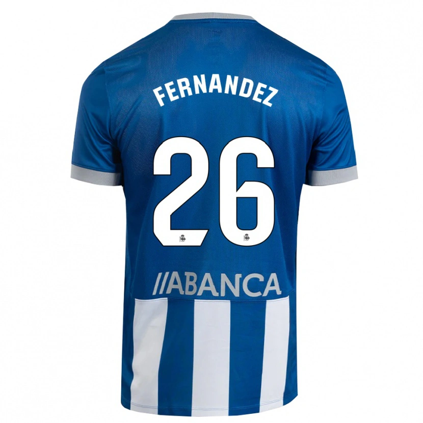 Danxen Børn Samu Fernández #26 Blå Grå Hvid Hjemmebane Spillertrøjer 2026/27 Trøje T-Shirt