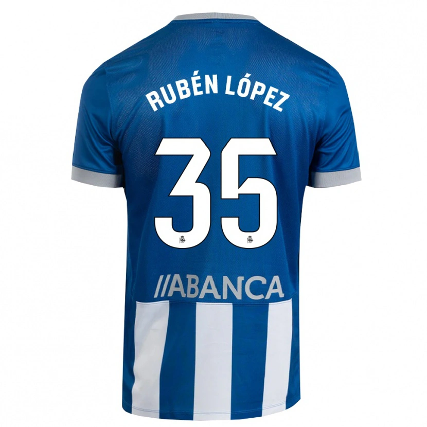 Danxen Børn Rubén López #35 Blå Grå Hvid Hjemmebane Spillertrøjer 2026/27 Trøje T-Shirt