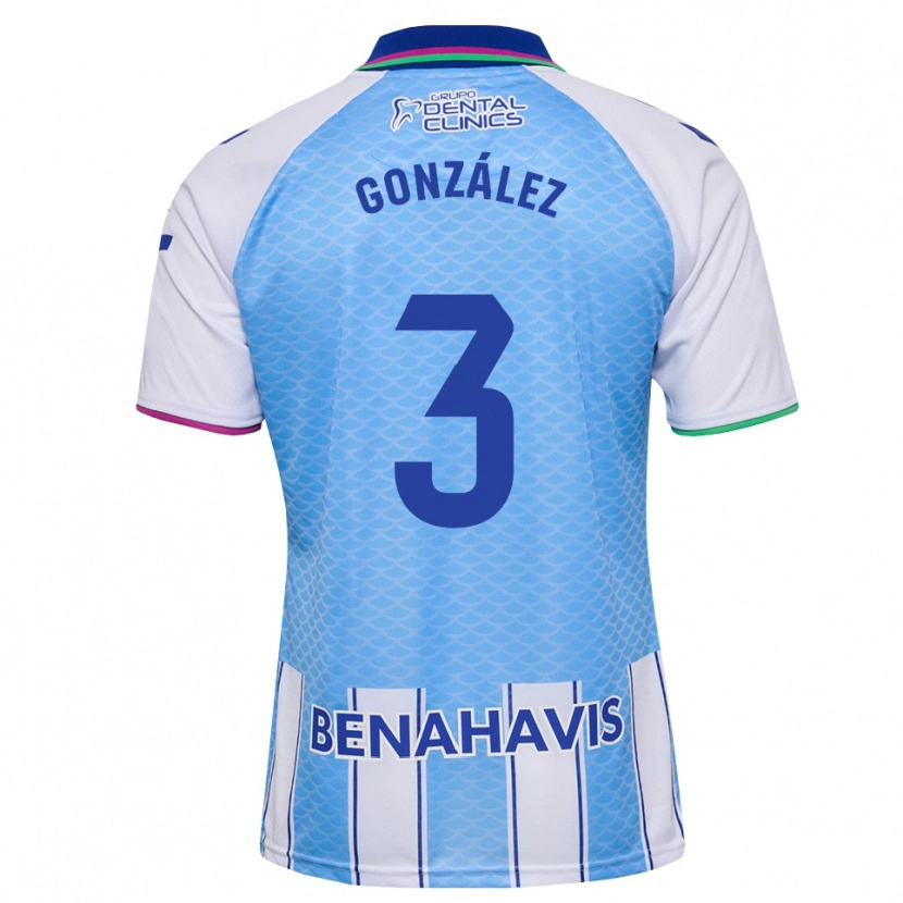 Danxen Børn Óscar González #3 Dyb Himmelblå Hvid Hjemmebane Spillertrøjer 2026/27 Trøje T-Shirt