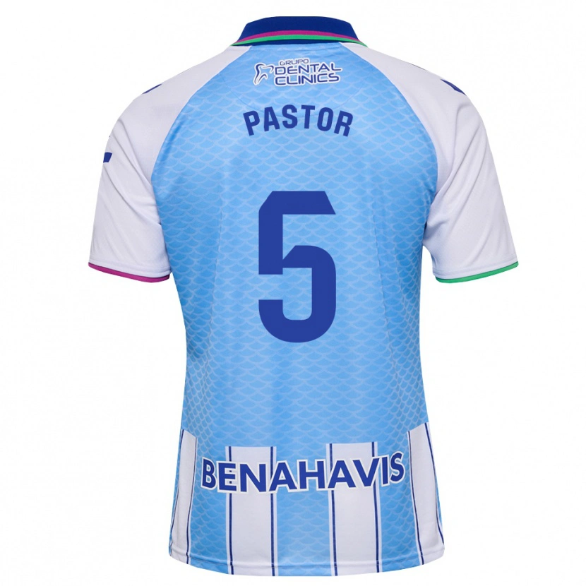 Danxen Børn Álex Pastor #5 Dyb Himmelblå Hvid Hjemmebane Spillertrøjer 2026/27 Trøje T-Shirt