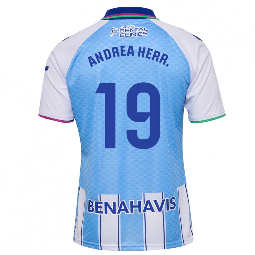 Danxen Børn Andrea Herrero Valiente #19 Dyb Himmelblå Hvid Hjemmebane Spillertrøjer 2026/27 Trøje T-Shirt