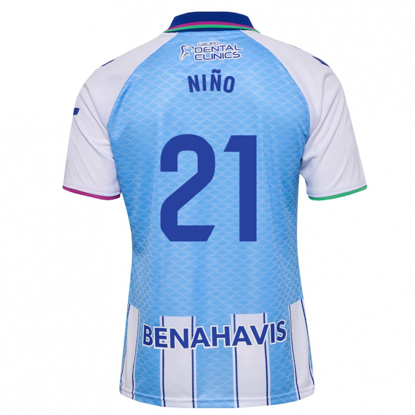 Danxen Børn Adrián Niño #21 Dyb Himmelblå Hvid Hjemmebane Spillertrøjer 2026/27 Trøje T-Shirt