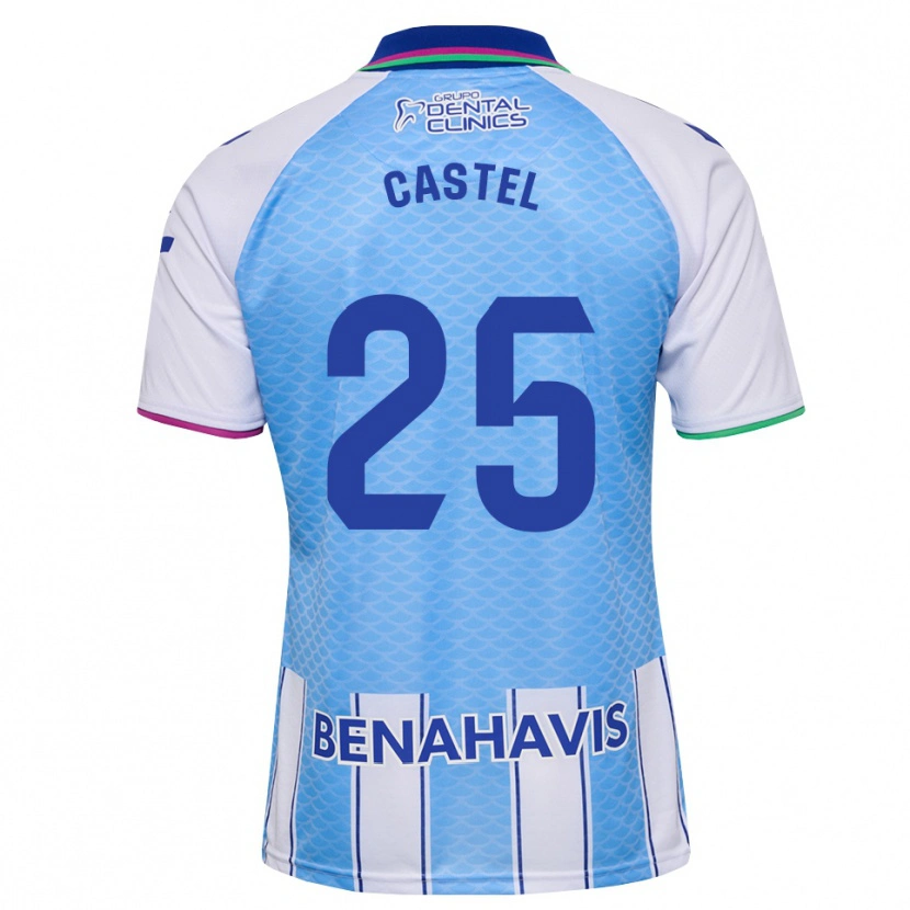 Danxen Børn Sergio Castel #25 Dyb Himmelblå Hvid Hjemmebane Spillertrøjer 2026/27 Trøje T-Shirt
