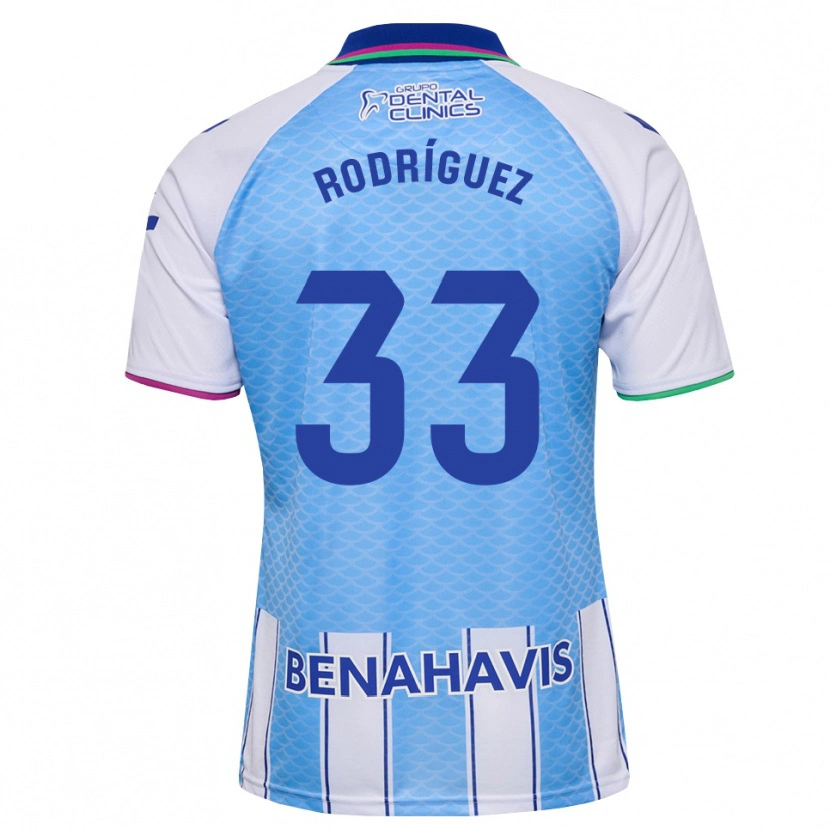 Danxen Børn Alfonso Rodríguez #33 Dyb Himmelblå Hvid Hjemmebane Spillertrøjer 2026/27 Trøje T-Shirt